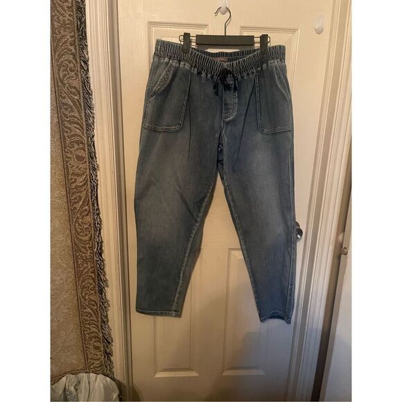 Maurices Womens Light Blue Four Pocket Drawstring Ankle Jeans Size 14W - Picture 8 of 12